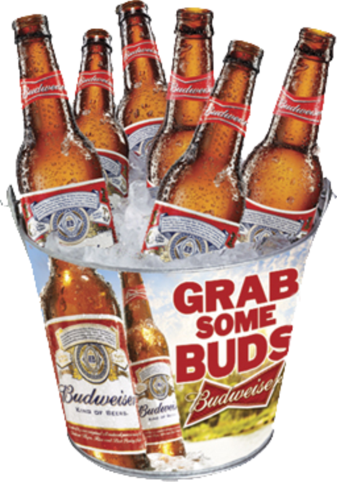 Budweiser Family Metal Bucket Clipart (690x986), Png Download