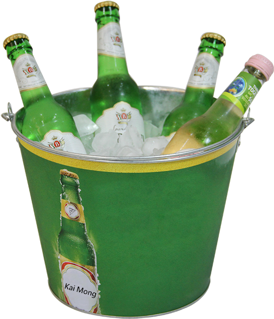 Hgb001 Hot Dipped Galvanized Bucket - Champagne Clipart (1000x667), Png Download