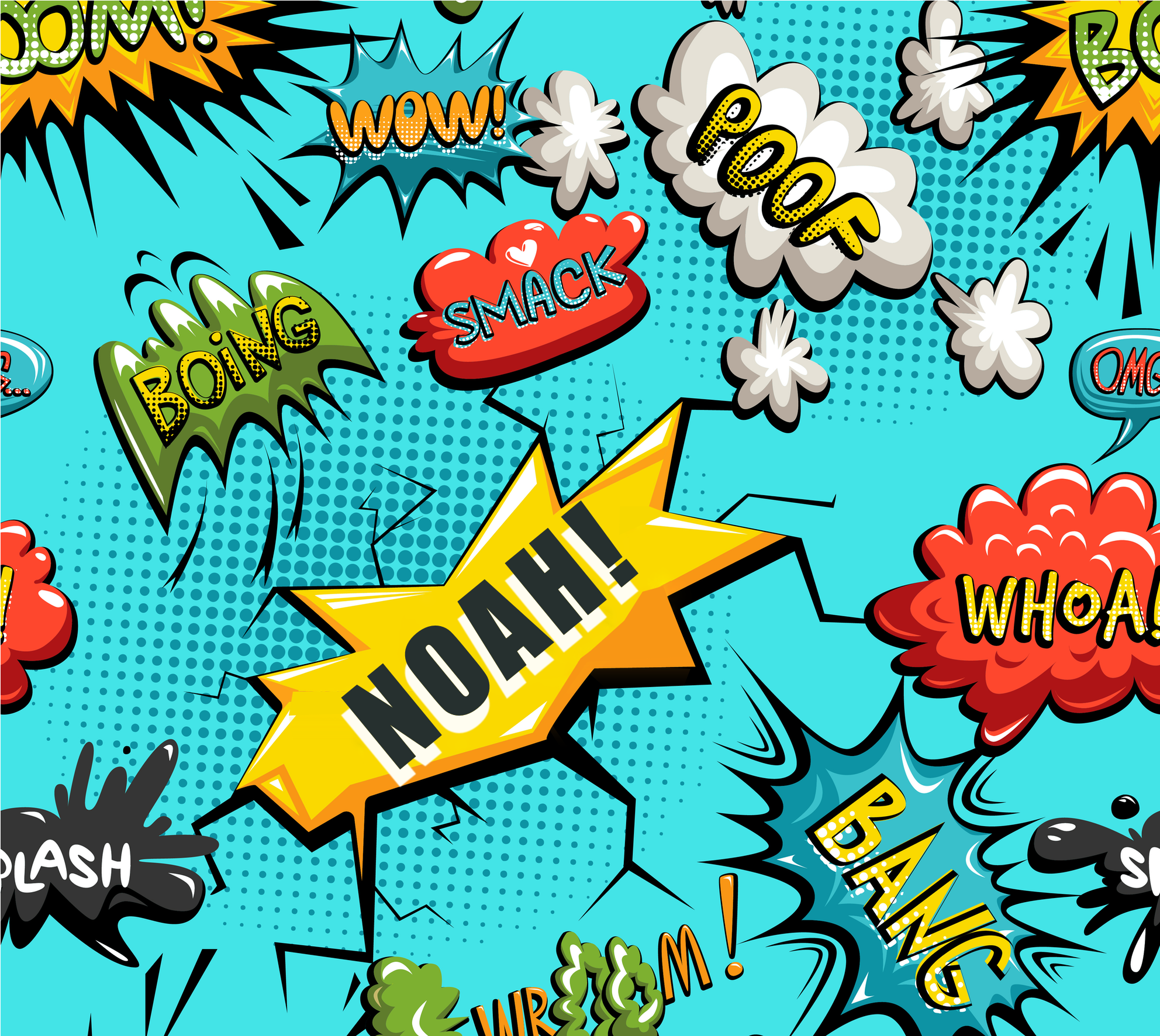 Kapow Superhero Personalised Decal Clipart (3188x1771), Png Download