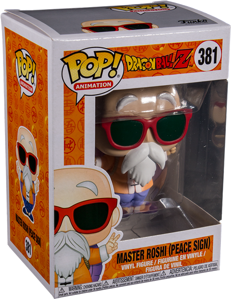Dragon Ball Z - Master Roshi Peace Sign Funko Clipart (600x600), Png Download