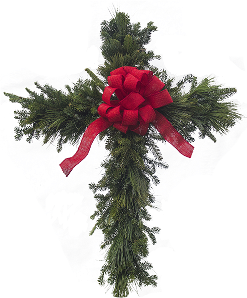 Cross Wreath - Christmas Ornament Clipart (500x639), Png Download