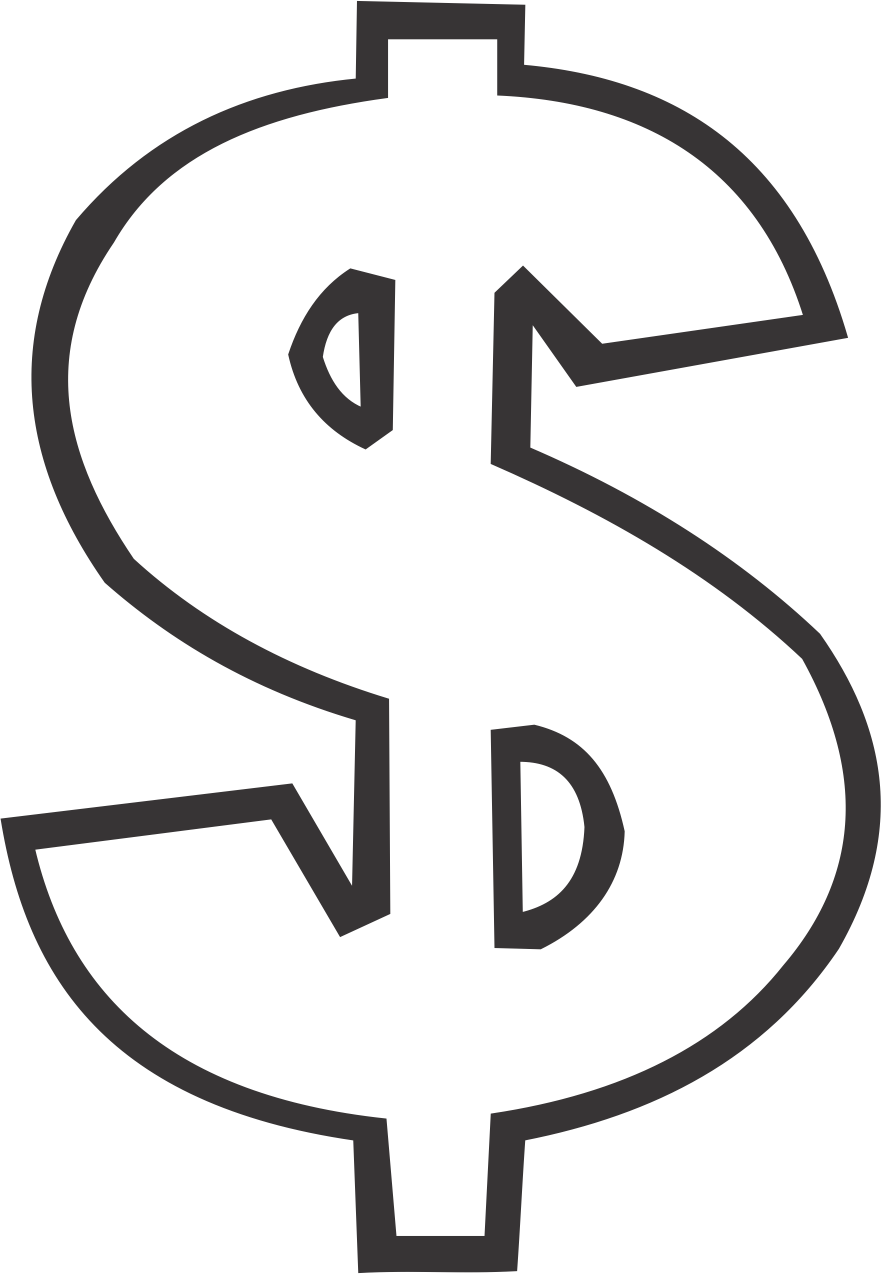 Dollar Sign - Dollar Sign Png White Clipart (881x1274), Png Download