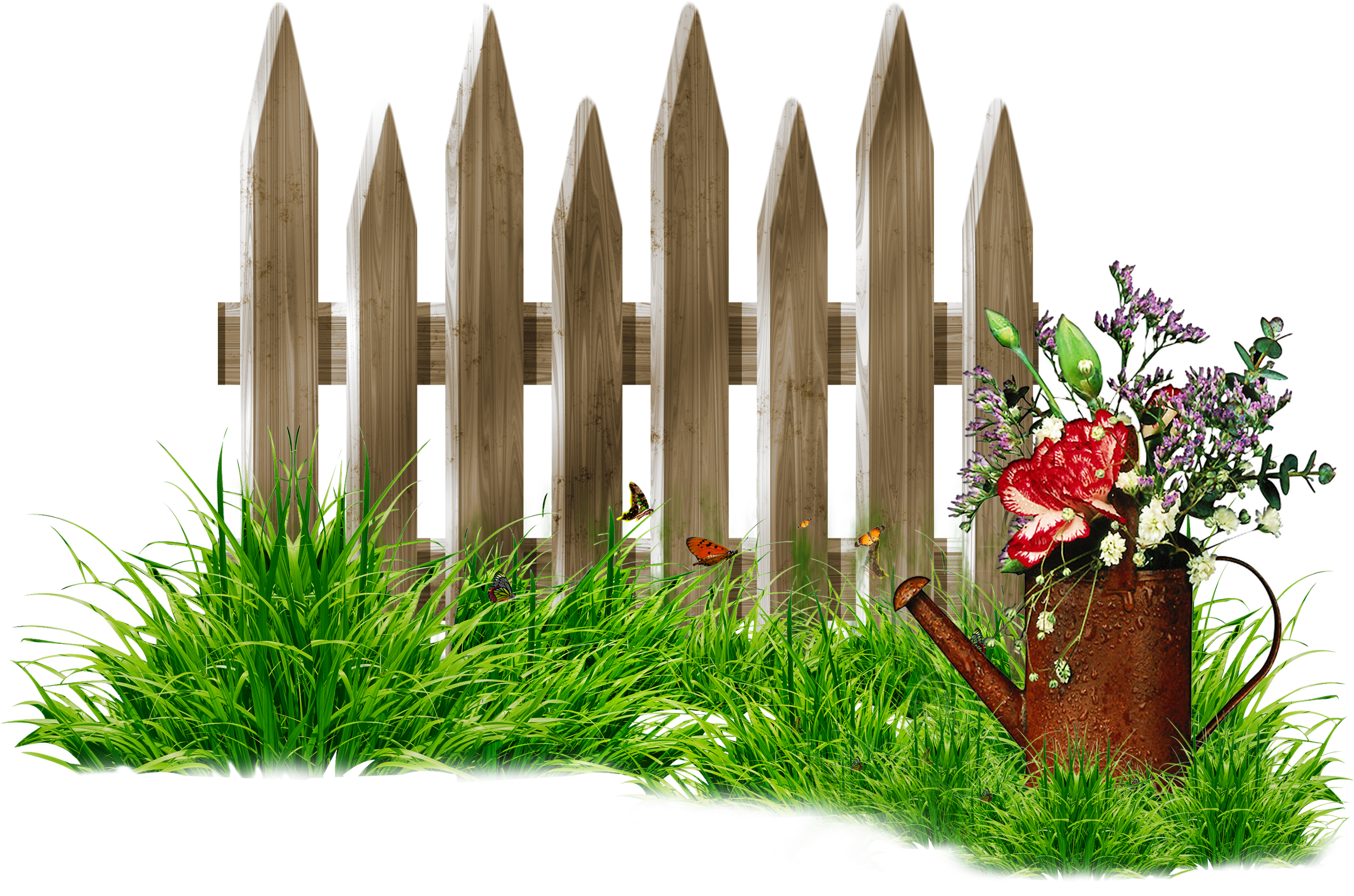 Fence Garden Lawn Clip Art - Grass Png Transparent Png (2480x2480), Png Download