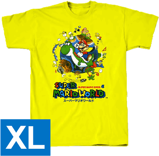 Super Mario World Men's T-shirt - Super Mario World Cover Jap Clipart (600x600), Png Download