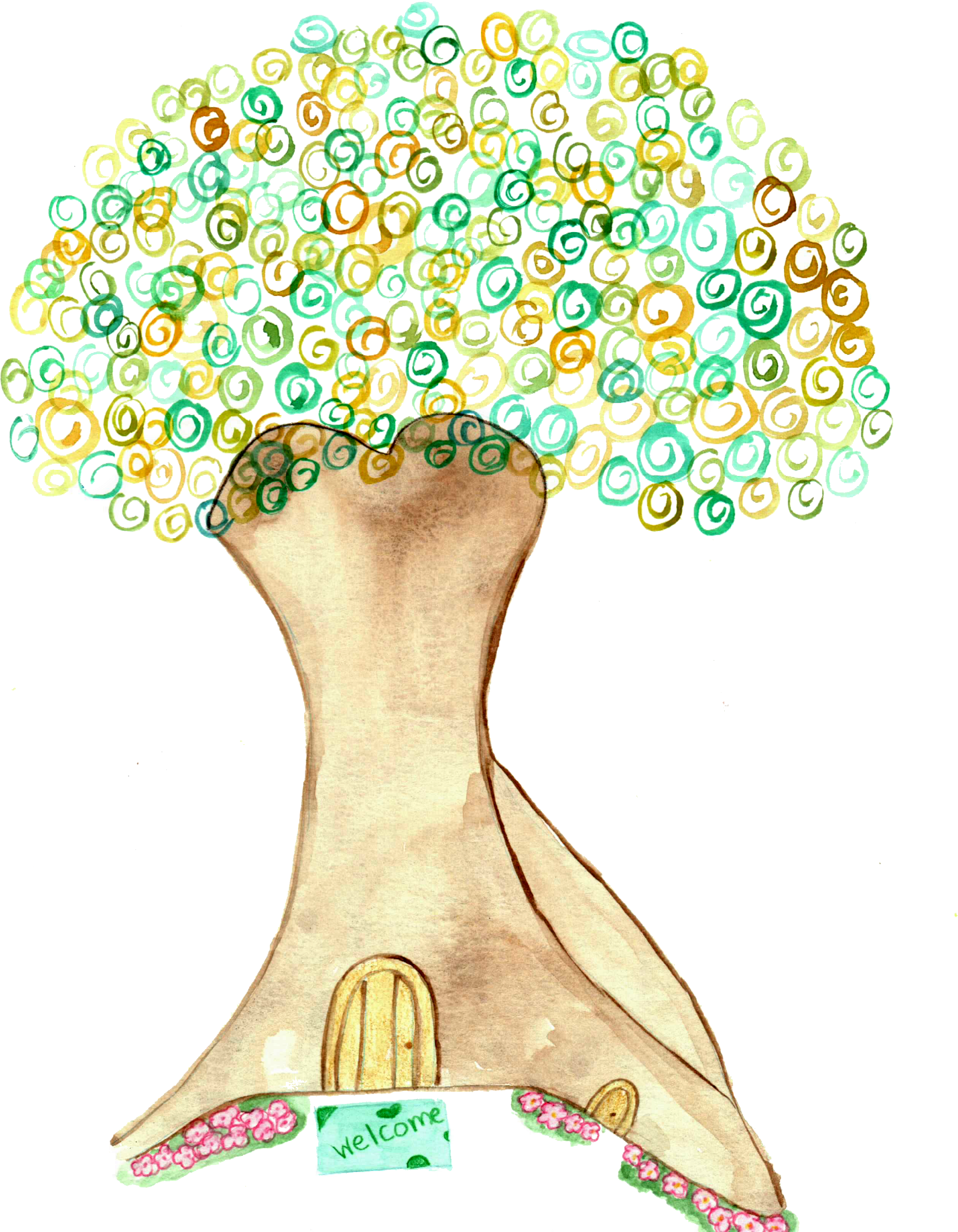 Squirrel Tree - Illustration Clipart (2576x3264), Png Download