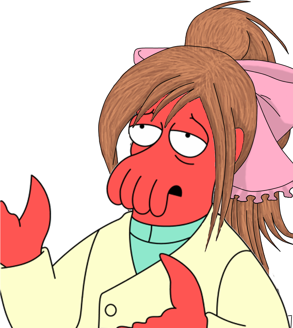 Zoidberg Leela Flying Lotus Bender Amy Wong Hair Face - Dr Zoidberg Clipart (965x1128), Png Download