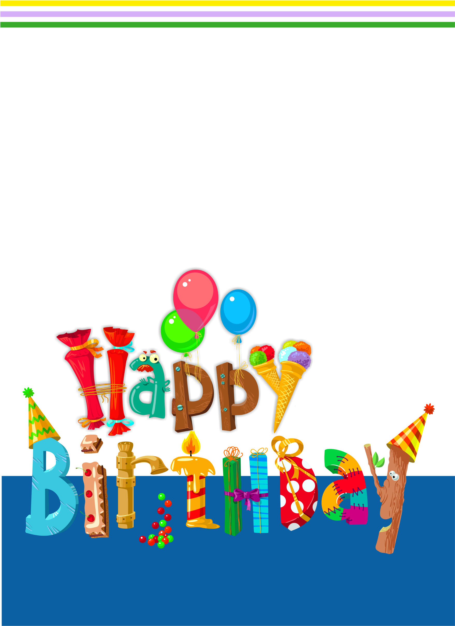 Birthday No Card - Happy Birthday Letter Png Clipart (1756x2482), Png Download