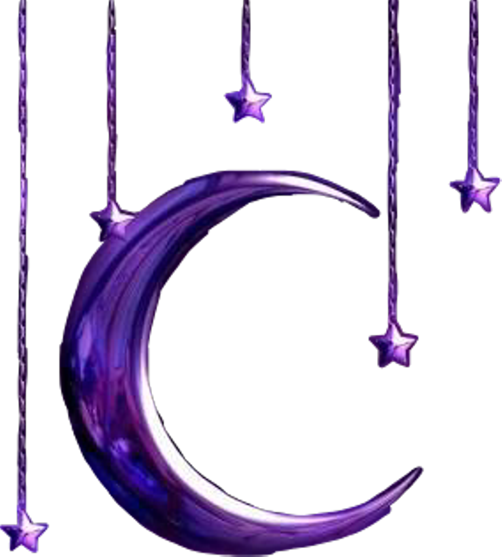 Purple Moon And Hanging Stars Clipart (1024x1136), Png Download