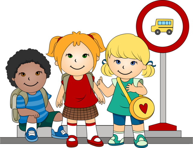 Sign Clipart Bus Stop - School Bus Stop Clip Art - Png Download (640x492), Png Download