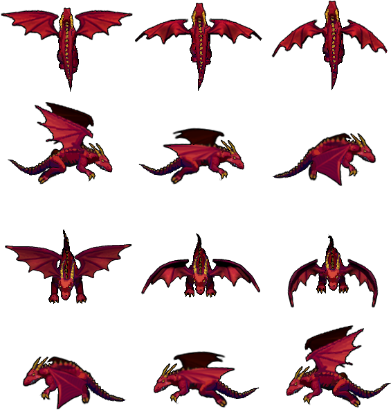 Preview - Rpg Maker Dragon Sprite Clipart (573x644), Png Download