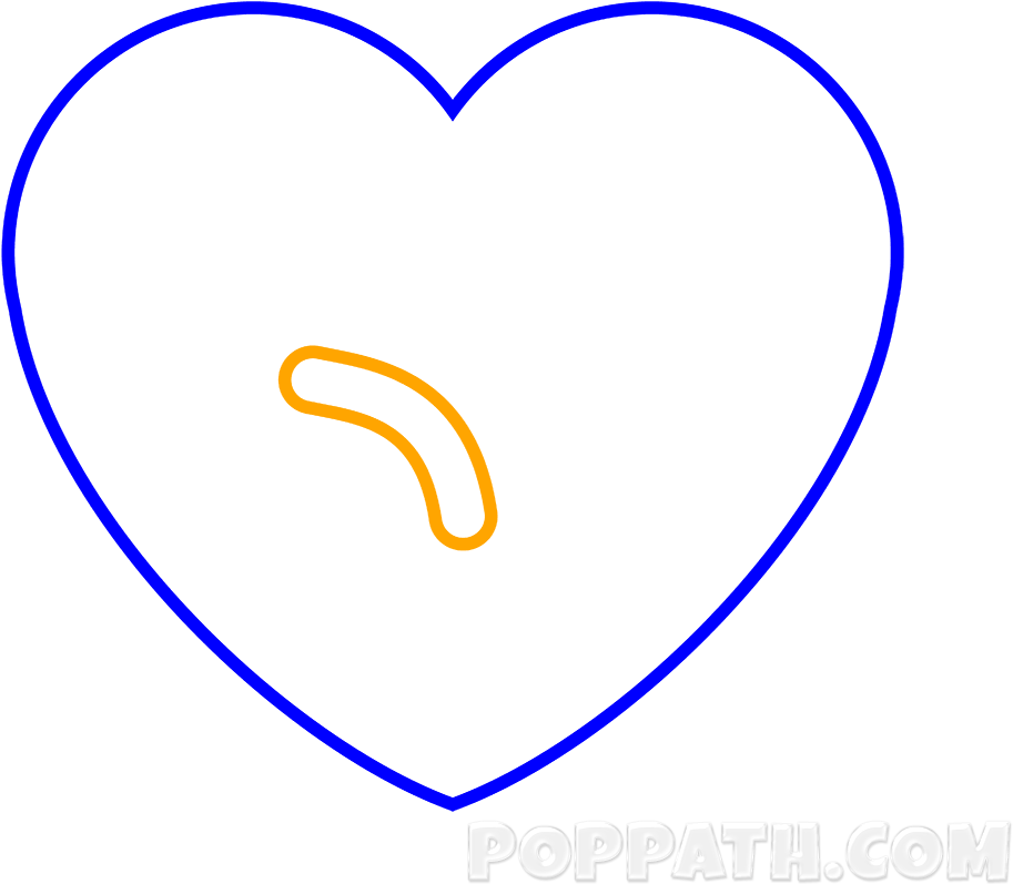 Now Draw A Slanting Line From One Corner Of The Heart - Heart Clipart (1000x1000), Png Download