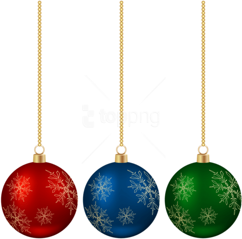Free Png Hanging Christmas Balls Set Png Images Transparent - Christmas Ornament Clipart (850x841), Png Download