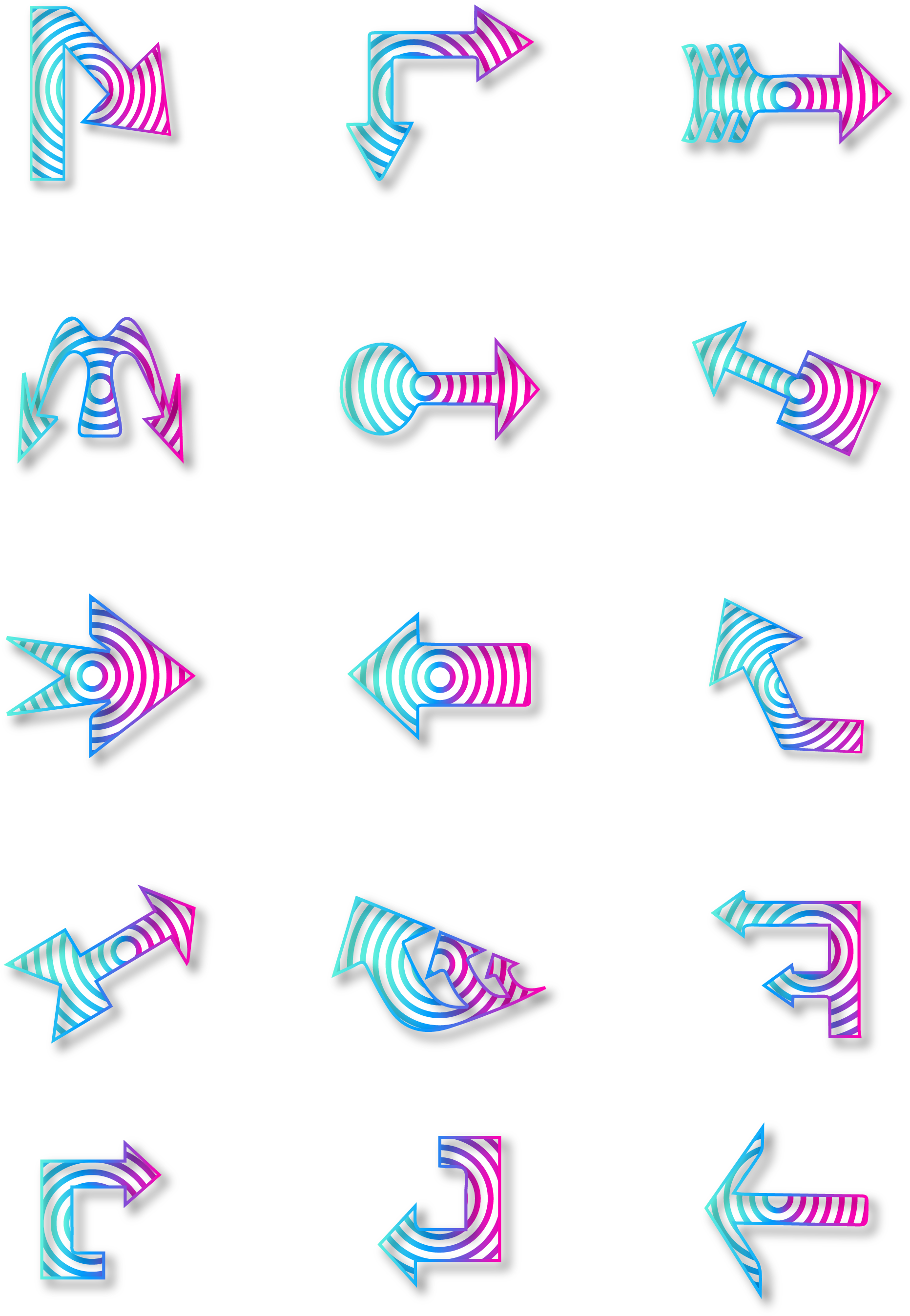 Setas Coloridas De Moda Minimalistas Ícones Seta Png Clipart (2133x2852), Png Download