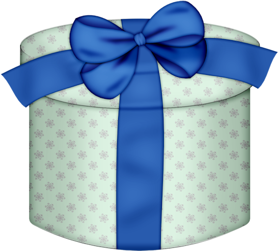 White Round Gift Box With Yellow Bow Png Clipart - Present Gift Box Clipart Transparent Png (585x532), Png Download