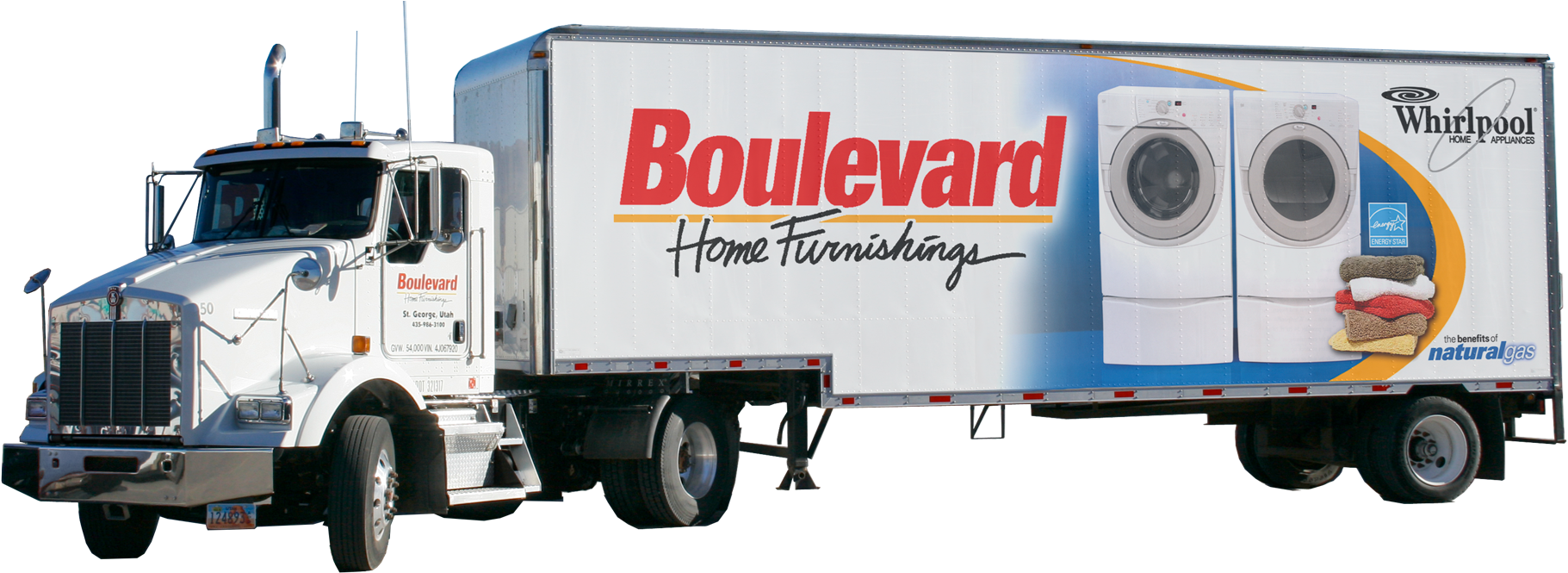 Delivery Truck - Boulevard Home Furnishings Clipart (1920x678), Png Download