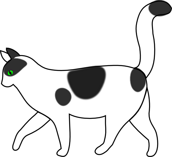 Black Cat Cartoon Clip Art - Clip Art Black And White - Png Download (600x546), Png Download