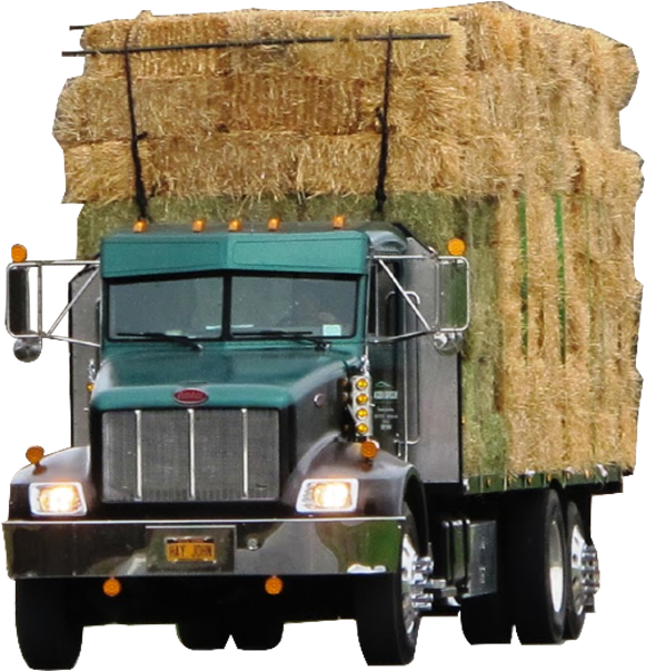 Delivery Truck Unloading Png Transparent Delivery Truck - Truck Loaded With Straw Clipart (885x664), Png Download