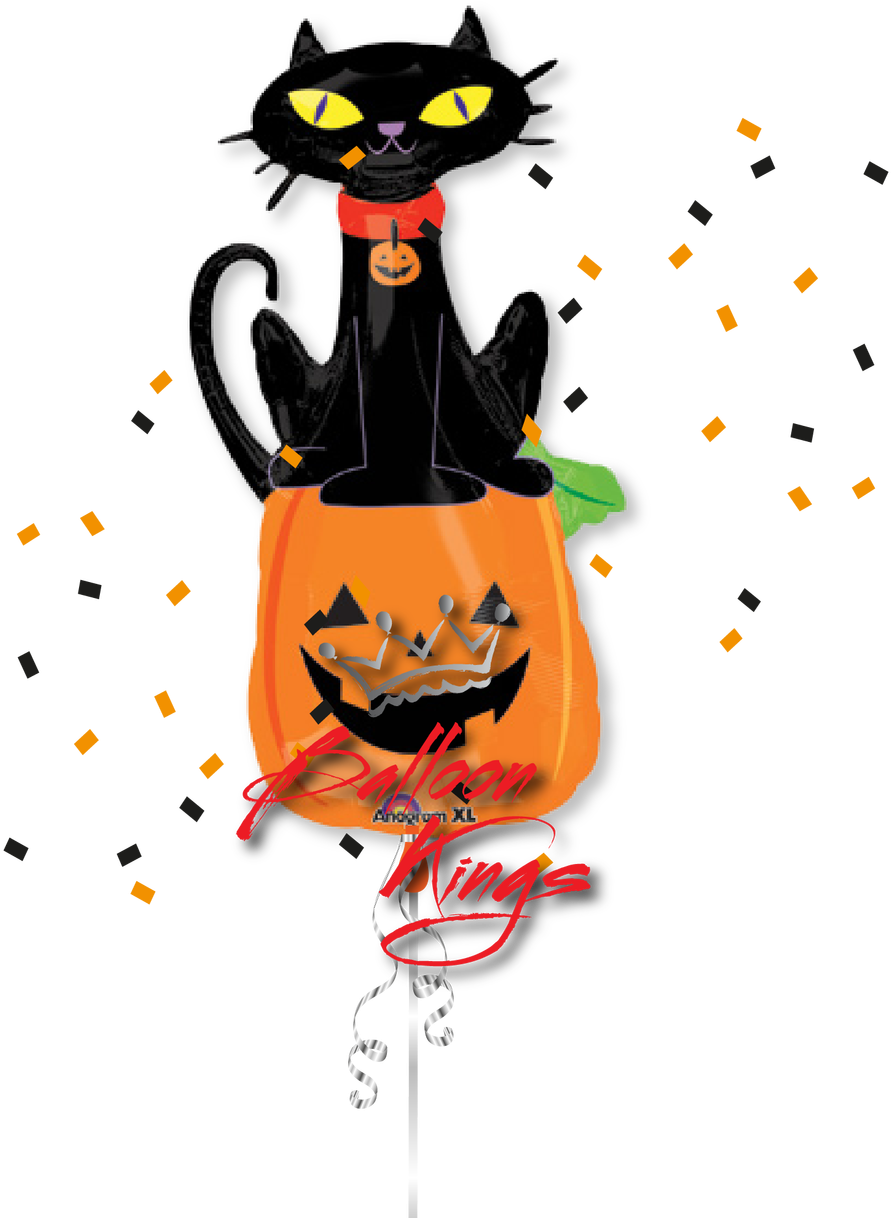 Black Cat - Black Cat Cartoon Halloween Clipart (1280x1280), Png Download