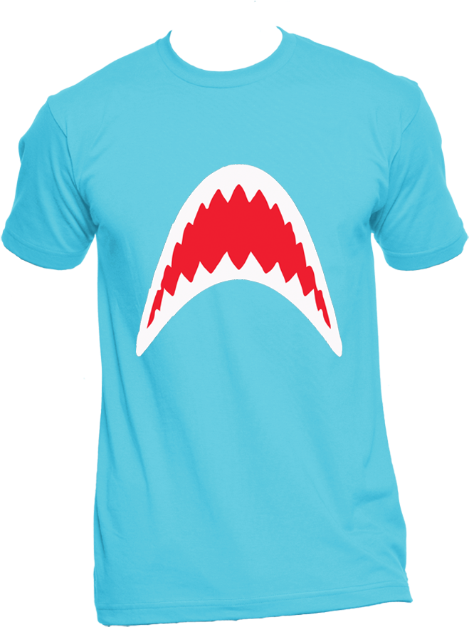 Shark Jaws Shirt Turquoise Aa2001 Original - Ibew Wife Shirts Clipart (1000x1000), Png Download