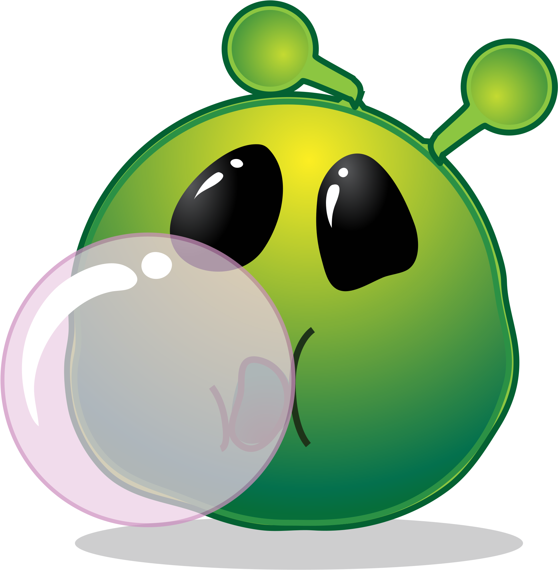 Alien Smiley Face Clip Art - Blow Bubble Gum Png Transparent Png (982x1024), Png Download