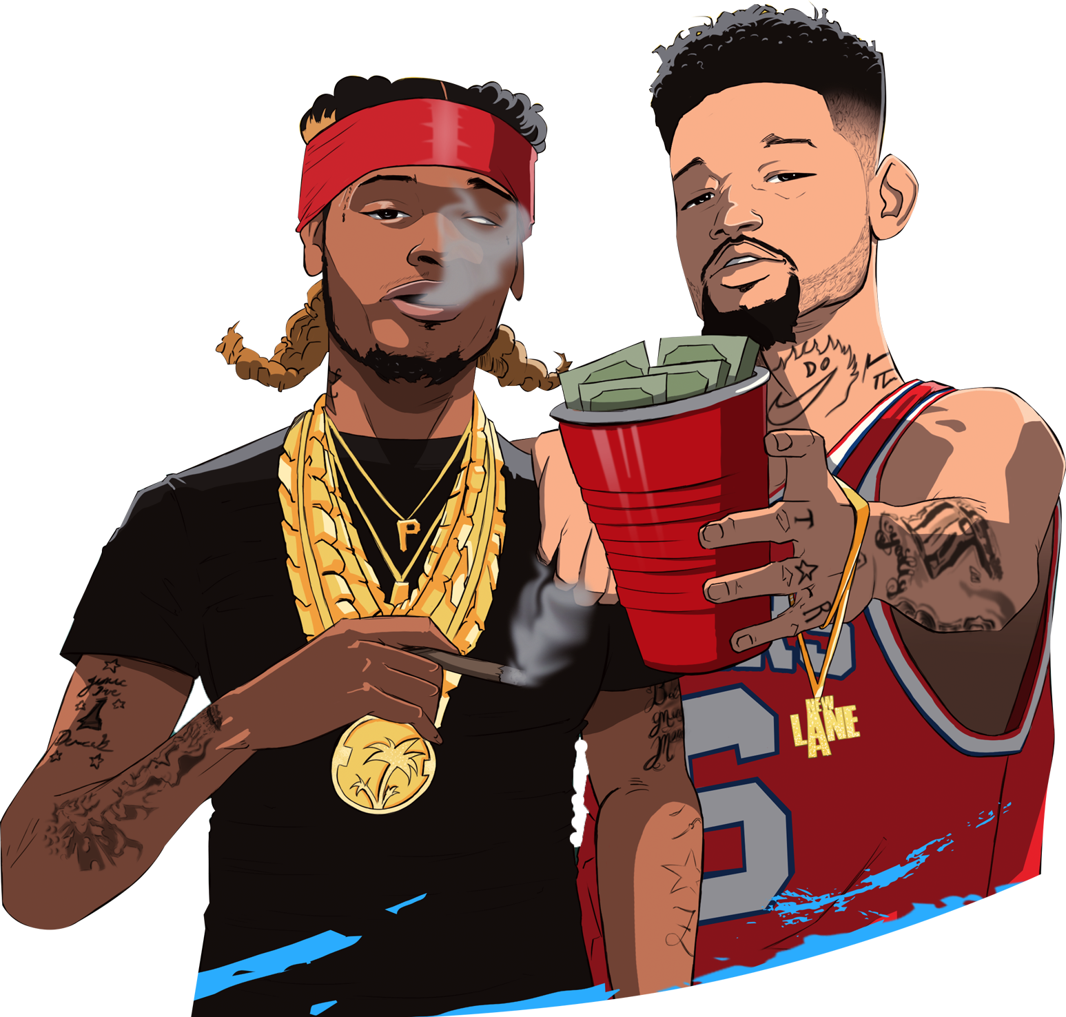 Money Hoes And Flows Clipart (1547x1476), Png Download