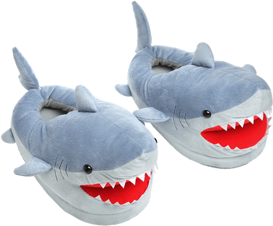 Shark Plush Slippers - Shark Slippers Clipart (600x600), Png Download