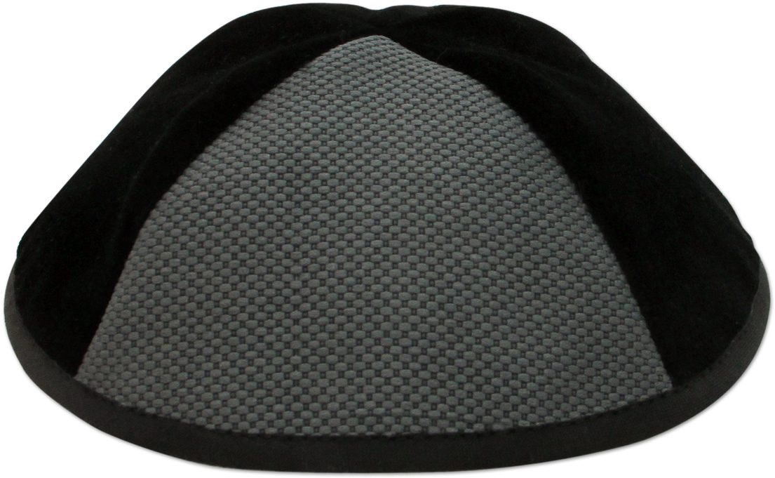 Black Velvet Kippah With Arig Triangalur - Beanie Clipart (1200x1200), Png Download