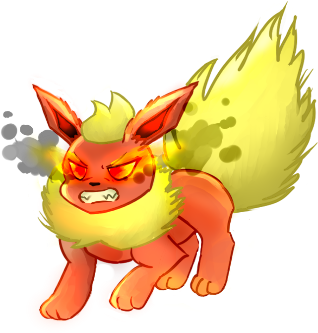 Pokemon Flareon Angry , Png Download - Angry Flareon Clipart (641x670), Png Download