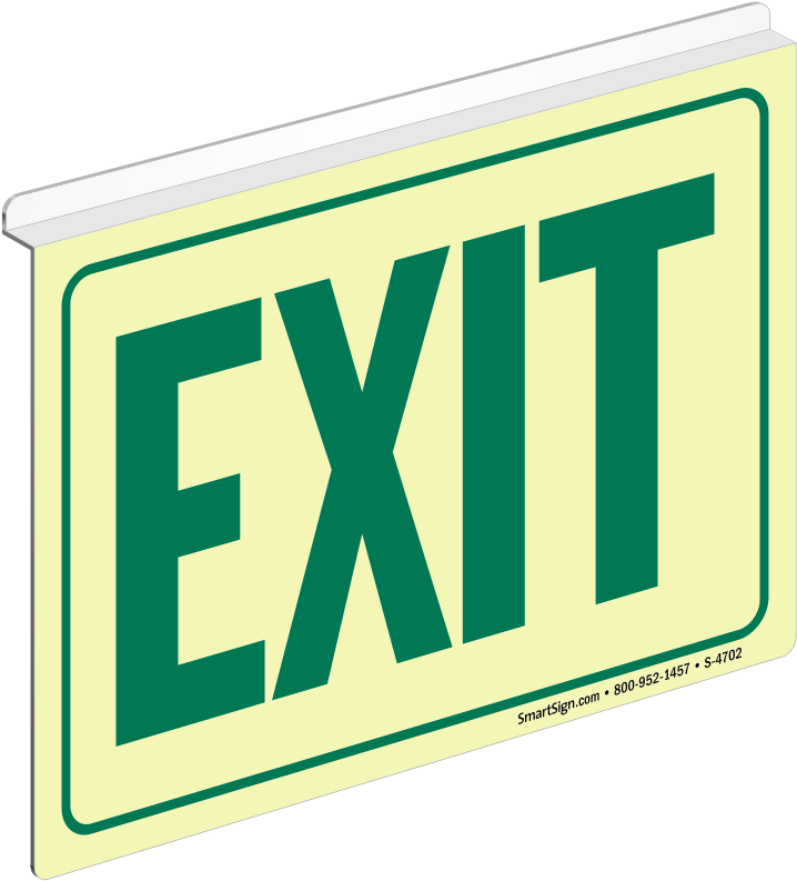 Green Exit Glow Z-sign For Ceiling - Sign Clipart (723x800), Png Download