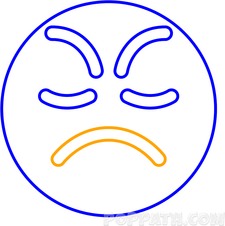 Now We Will Draw A Frowning Mouth - Emoji Clipart (1000x1000), Png Download