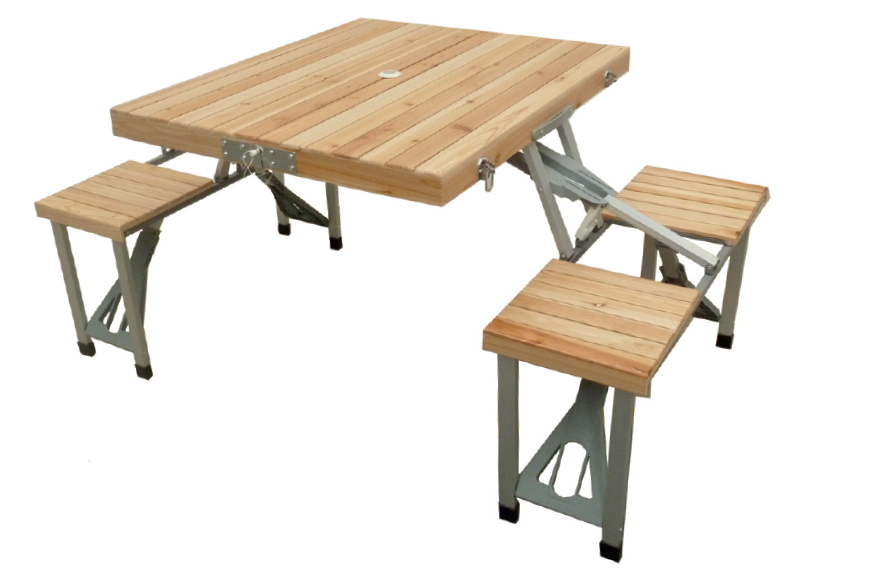 Picnic Foldable Table With Seats Clipart (875x858), Png Download