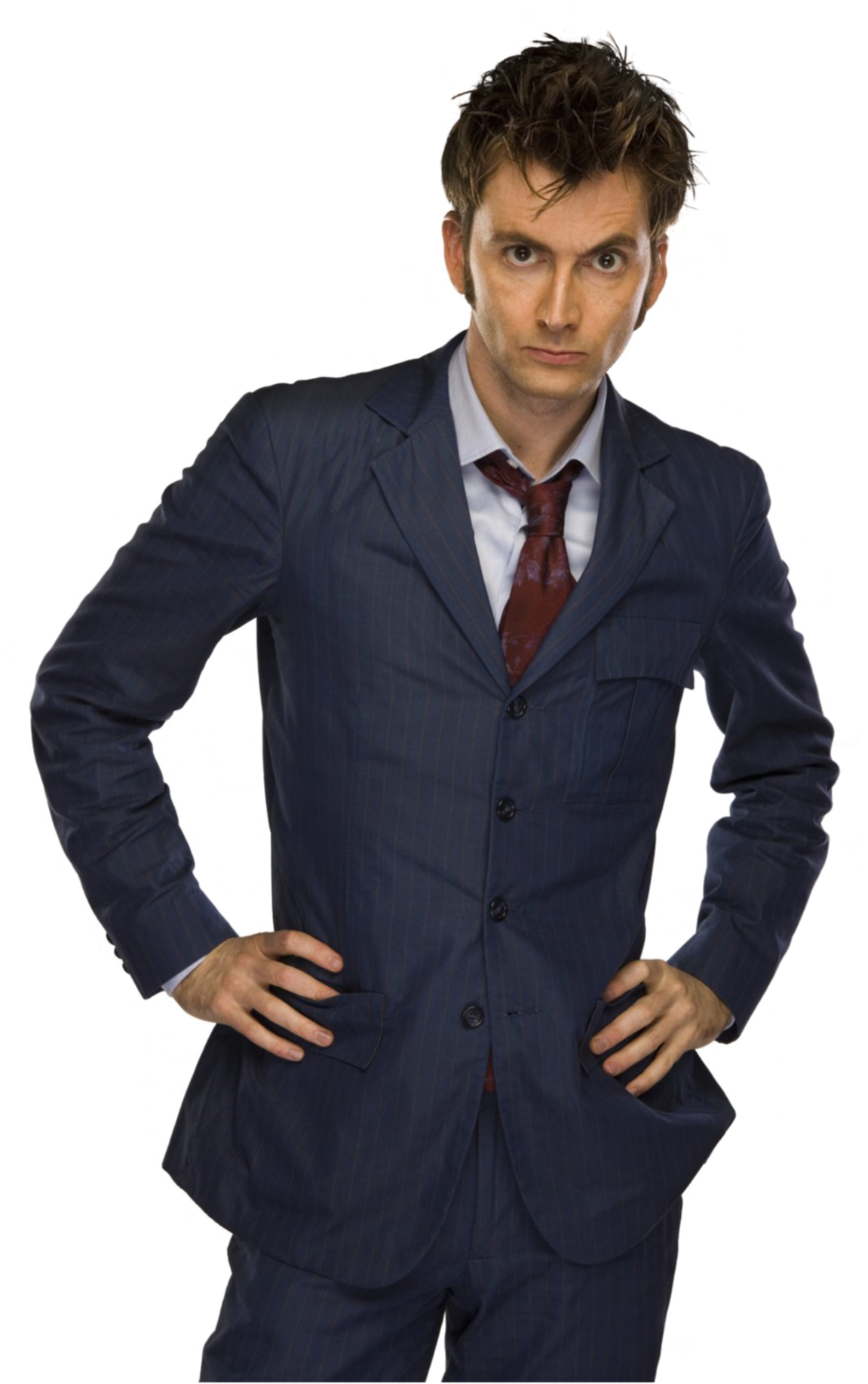 -the Doctor Has His Sonic Screwdriver - 10th Doctor Blue Suit Clipart (1280x1920), Png Download