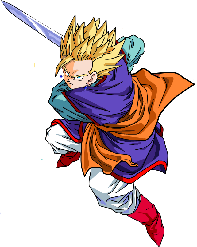 Son Gohan Ssj Z Swords By A Vstudiofan - Ssj Rage Trunks With Z Sword Clipart (642x808), Png Download