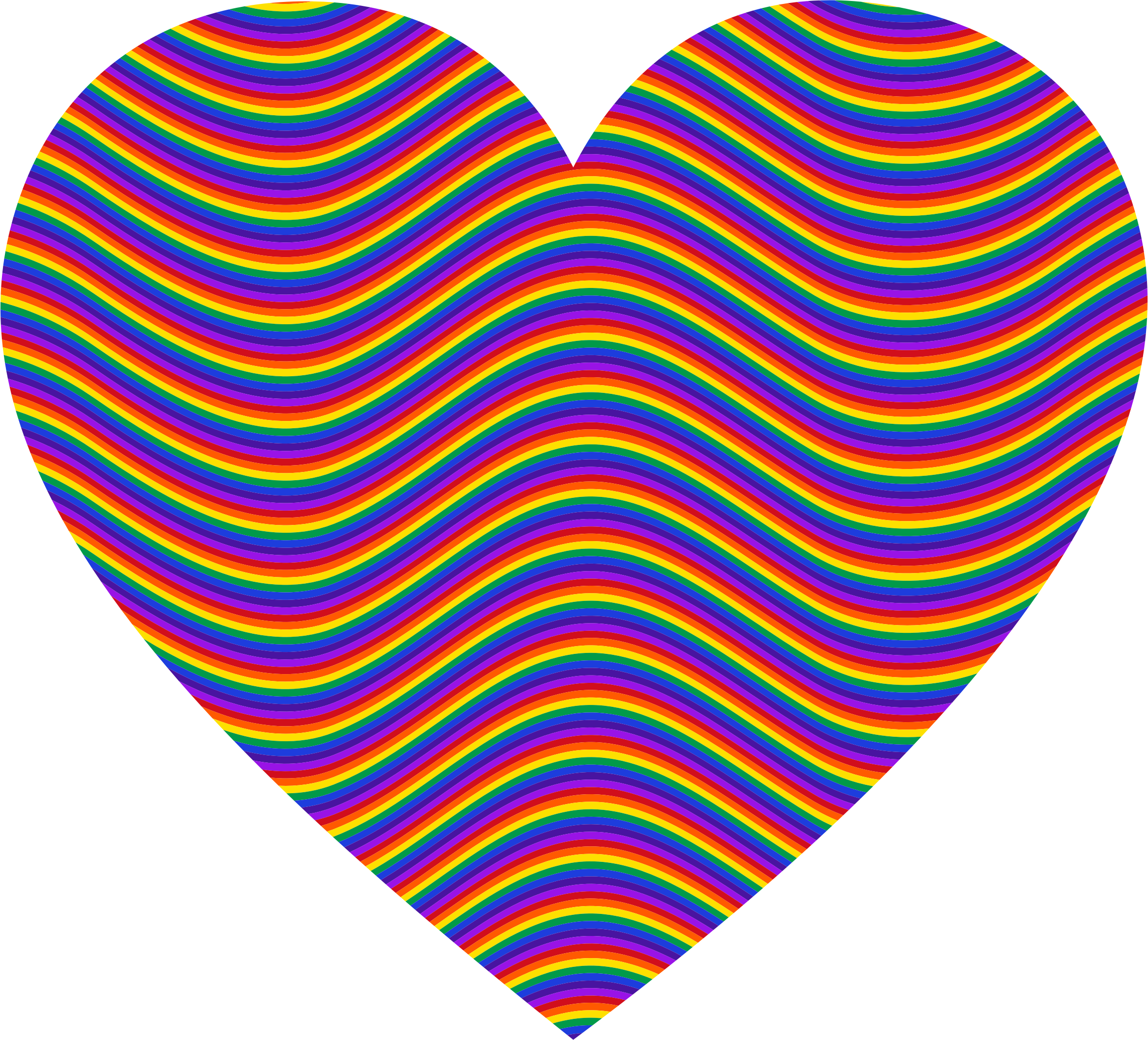 This Free Icons Png Design Of Rainbow Waves Heart Clipart (2338x2120), Png Download
