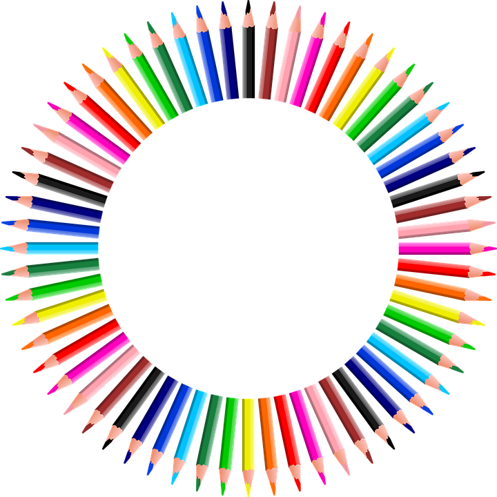 Colorful, Prismatic, Chromatic, Rainbow, Pencil, Write - Colorful Pencil Image Png Clipart (720x720), Png Download