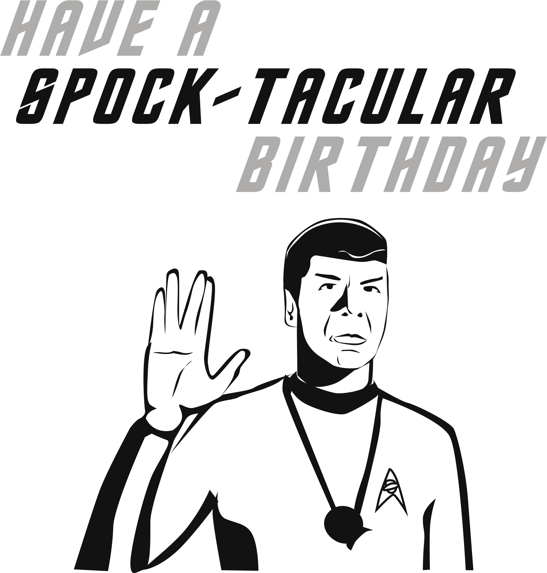Spock Birthday Card - Pancho Clipart (2550x3300), Png Download