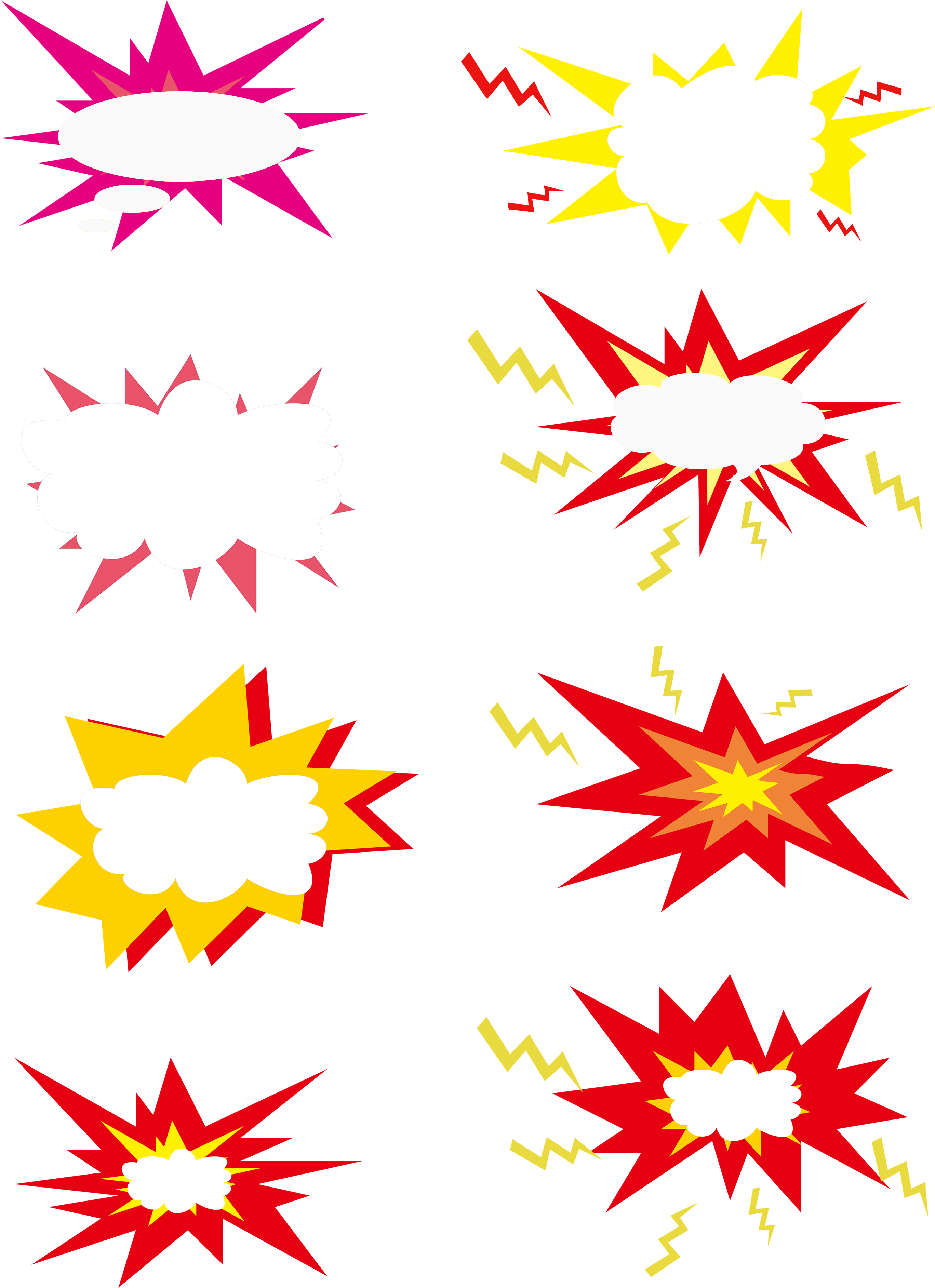 Explosion Clouds Simple Red Png And Vector Image Clipart (3072x4107), Png Download