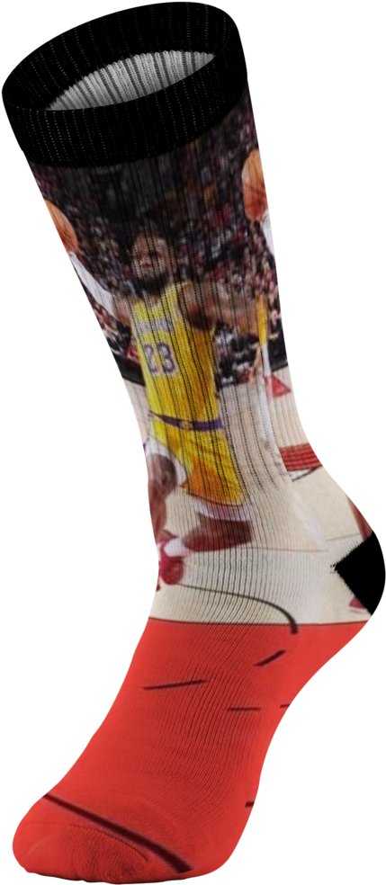 Customized Lakers Lebron James Dunk Design Print Socks, - Sock Clipart (1024x1024), Png Download