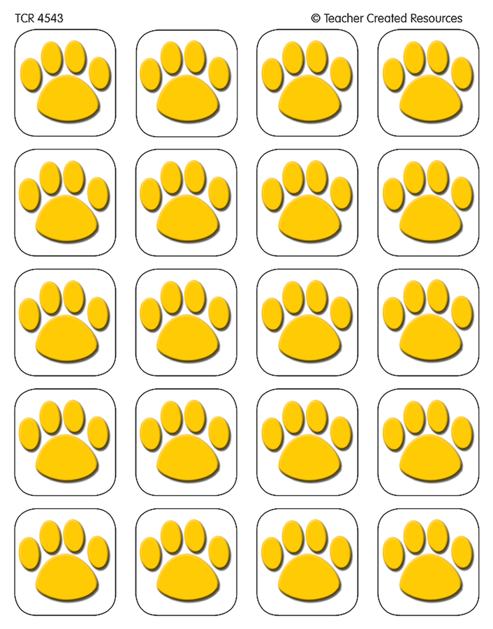 Tcr4543 Gold Paw Prints Stickers Image - Smiley Clipart (900x900), Png Download