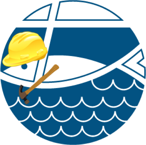 Fish With Hard Hat Graphic - Camp Metigoshe Clipart (728x634), Png Download