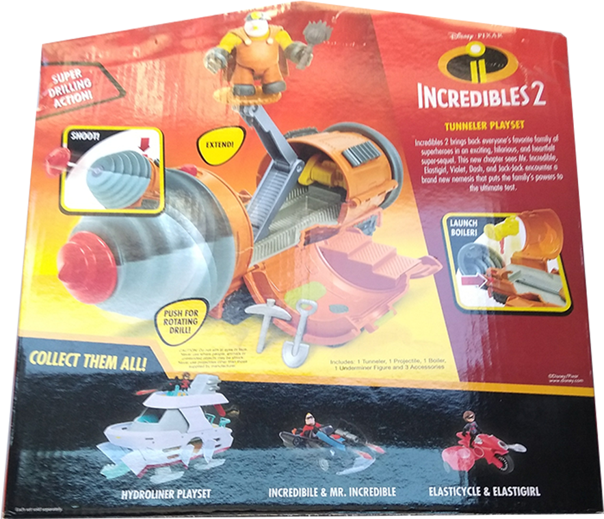 Incredibles 2 Underminer Vehicle - Action Figure Clipart (900x960), Png Download