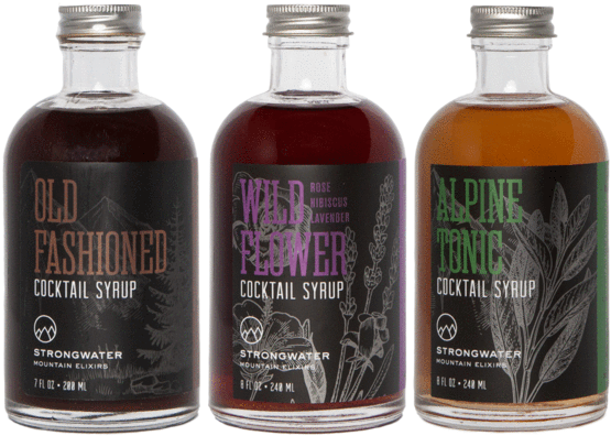 Cocktail Syrup Gift Set Strongwater - Bottle Clipart (600x600), Png Download