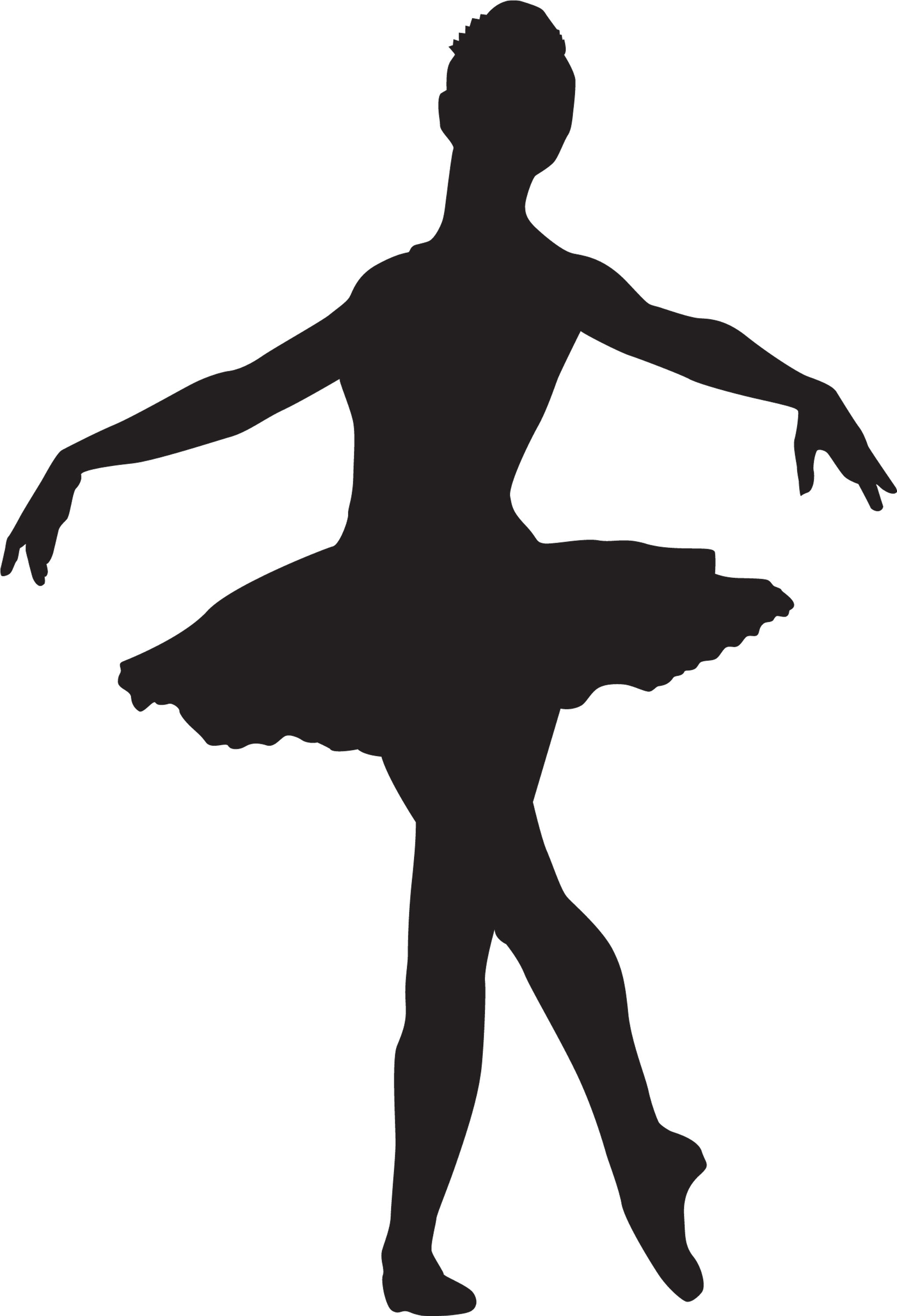 Ballerina Silhouette Vector , Png Download - Silhueta De Bailarina Para Imprimir Clipart (2036x2988), Png Download