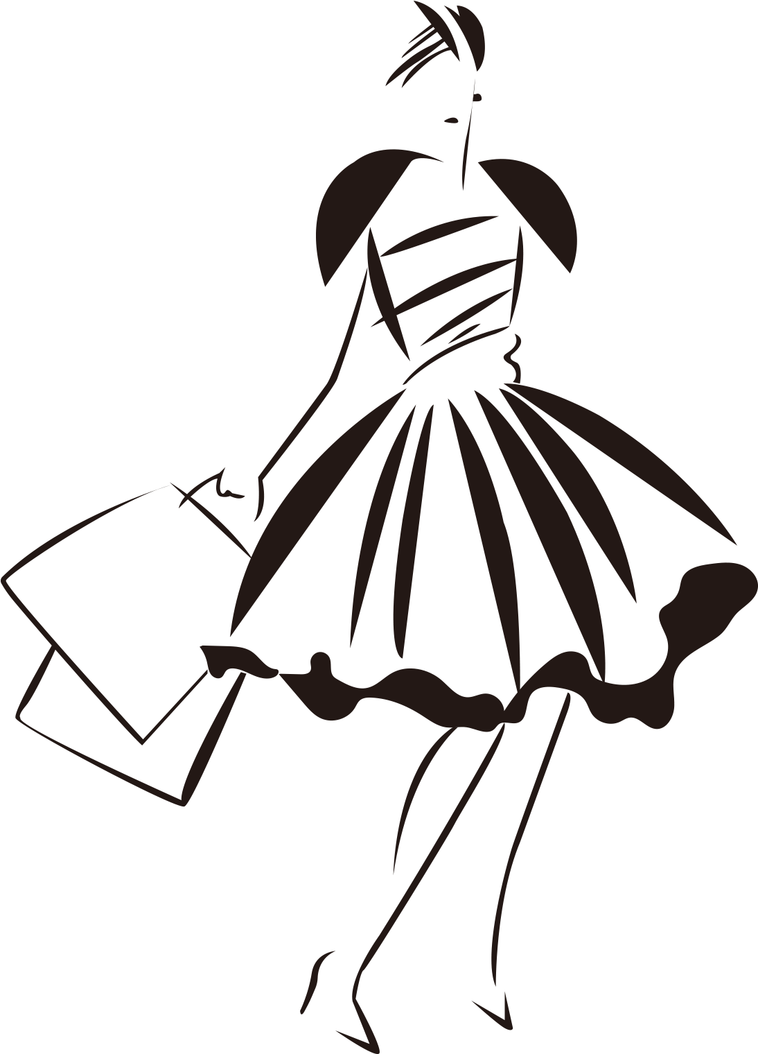 Art Abstract Model Silhouette Png And Vector Image - Sunday Is For Shopping Clipart (2000x2000), Png Download