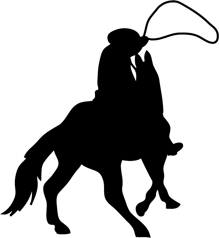 Cowboy Silhouette - Cowboy On Horse Silhouette Png Clipart (705x766), Png Download