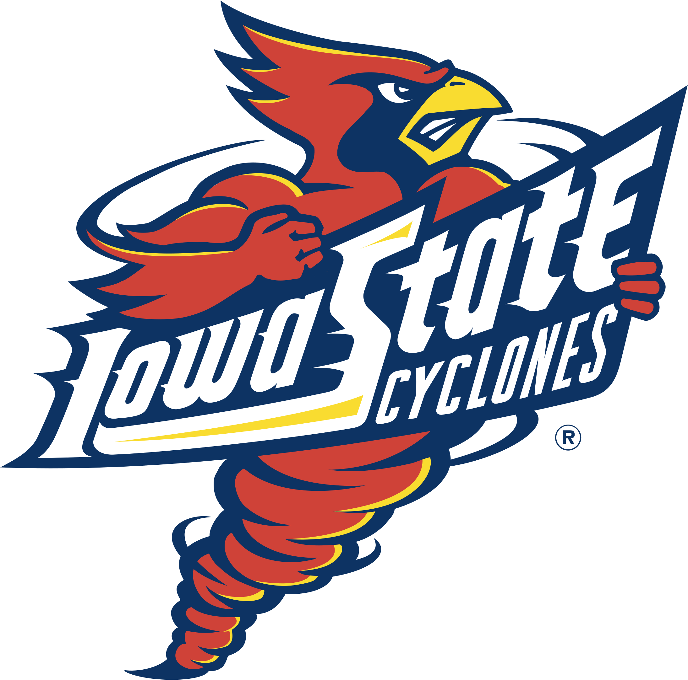 Iowa State Cyclones Logo Png Transparent - Isu Cyclones Black And White Clipart (2400x2400), Png Download