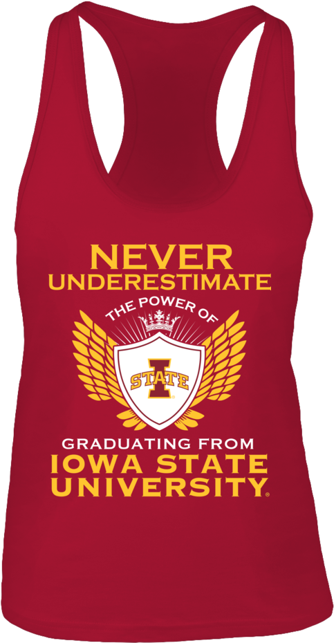 Never Underestimate Iowa State Cyclones University - Active Tank Clipart (483x930), Png Download