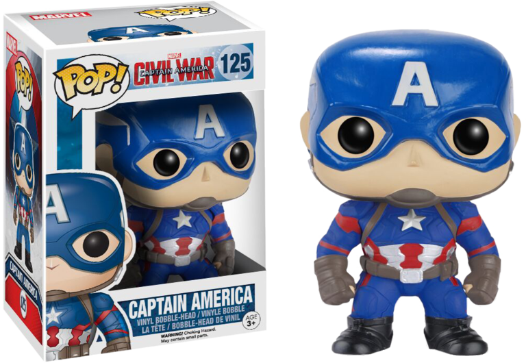 Civil War - Civil War Captain America Funko Pop Clipart (768x530), Png Download