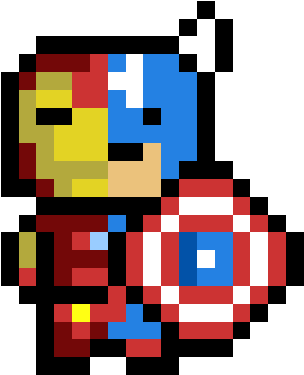 My Pixelart Of Captain America - Pixel Art Black Widow Clipart (1092x624), Png Download