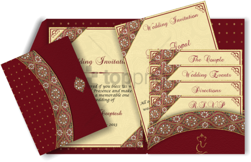 Free Png Wedding Invitation Border Designs Red Png - Shadi Card Hd Png Clipart (850x550), Png Download
